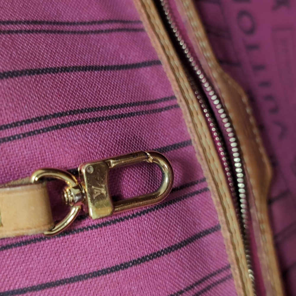 AUTHENTIC Louis Vuitton Neverfull Bag MM Hot Pink Lining Monogram - Picture 10 of 12